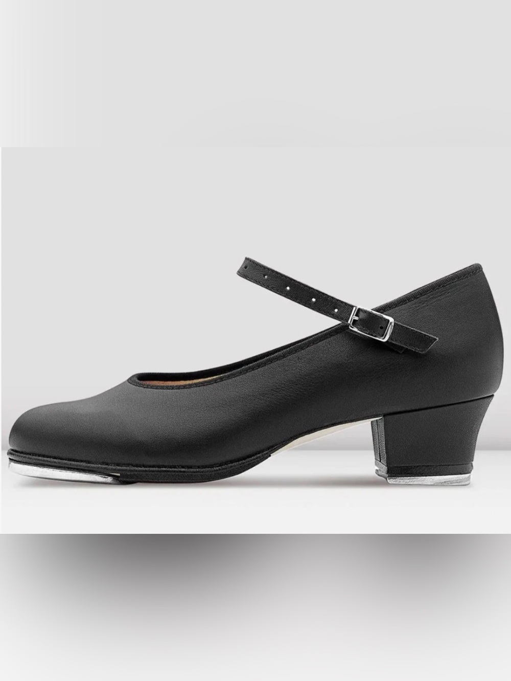 Bloch Ladies Showtapper Black Mary Jane Low Block Heel with Adjustable Strap.